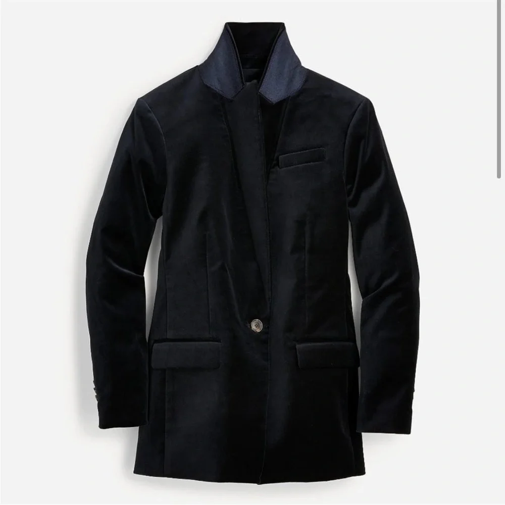 J. CREW Willa Blazer in Stretch Velvet Black size 2 - Picture 5 of 13